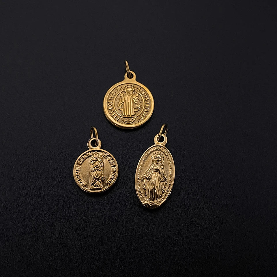 eManco Vintage Stainless Steel Coin Charms with Single Circle Pendant Can Make DIY Necklace Bracelet Earrings 48 Hour Shipping - Tara's Tiny Treasures
