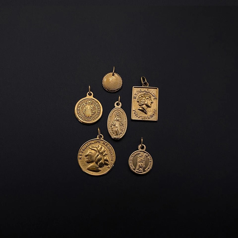 eManco Vintage Stainless Steel Coin Charms with Single Circle Pendant Can Make DIY Necklace Bracelet Earrings 48 Hour Shipping - Tara's Tiny Treasures