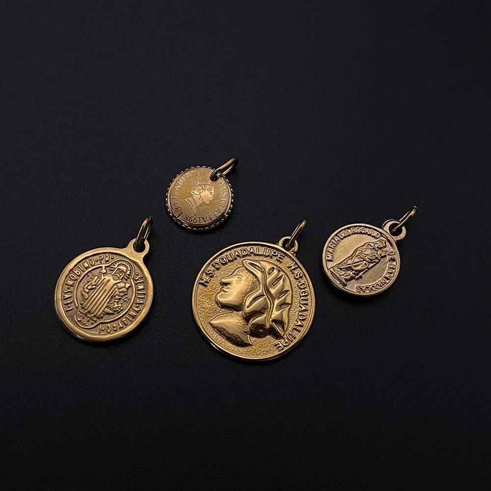 eManco Vintage Stainless Steel Coin Charms with Single Circle Pendant Can Make DIY Necklace Bracelet Earrings 48 Hour Shipping - Tara's Tiny Treasures