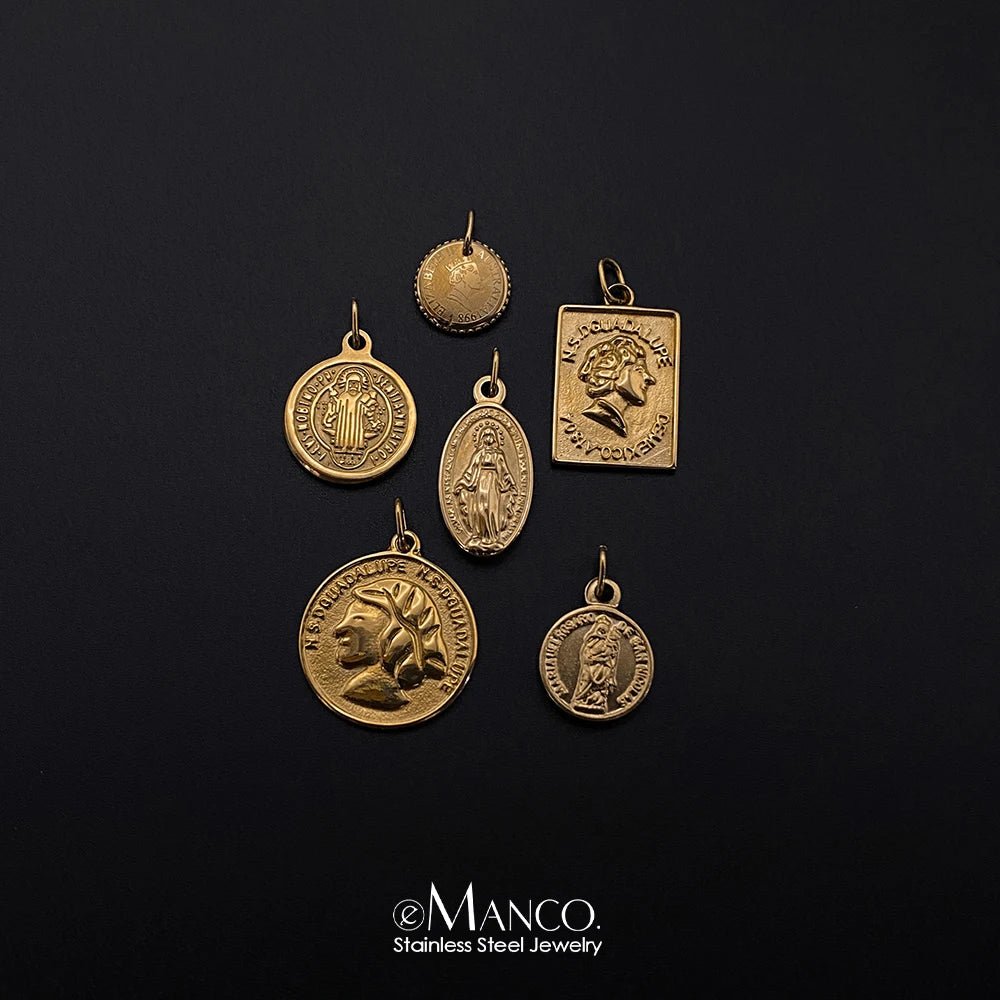 eManco Vintage Stainless Steel Coin Charms with Single Circle Pendant Can Make DIY Necklace Bracelet Earrings 48 Hour Shipping - Tara's Tiny Treasures