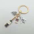 European and American cocktail grape wine bottle opener wine glass grape wine keychain bar enamel keychain - Tara's Tiny Treasures