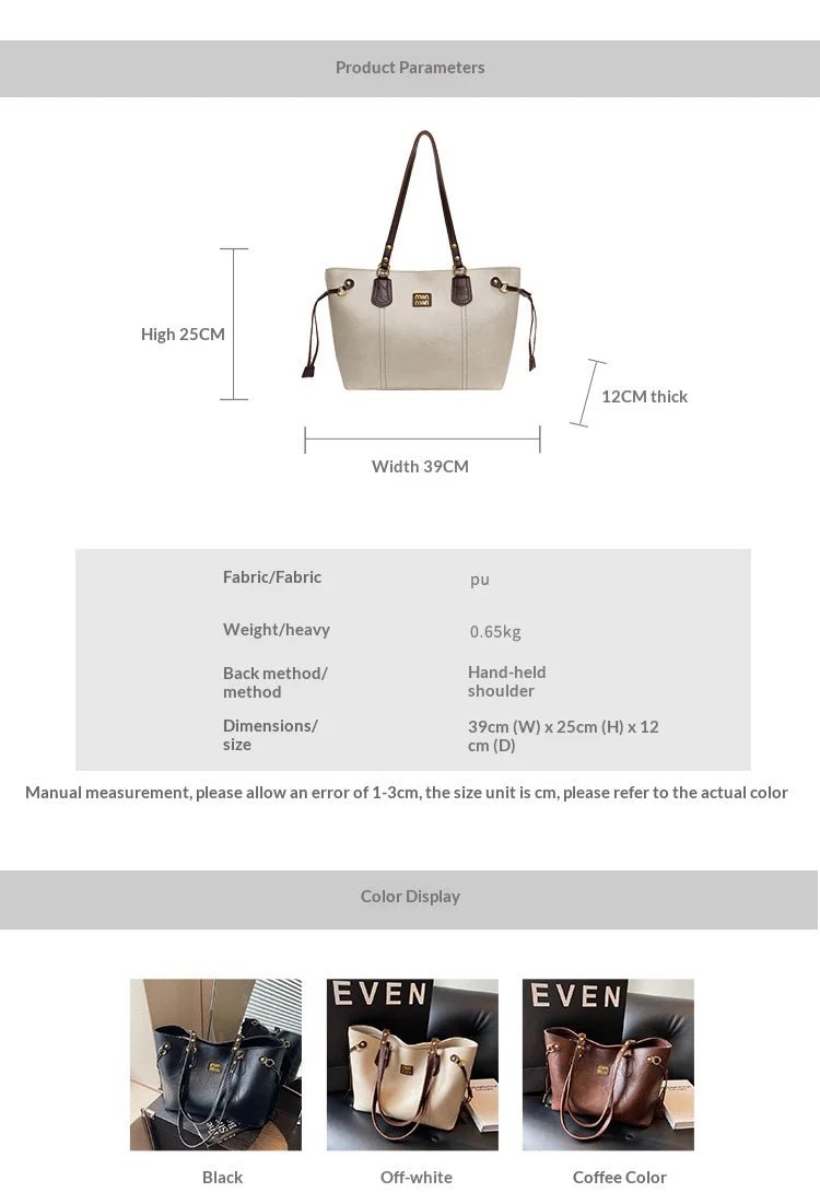 Fall/Winter Luxury Retro With Zipper Large Capacity Bag for Women 2025 New Fashion Commuting Shoulder Bag High-end Tote Bag - Tara's Tiny Treasures