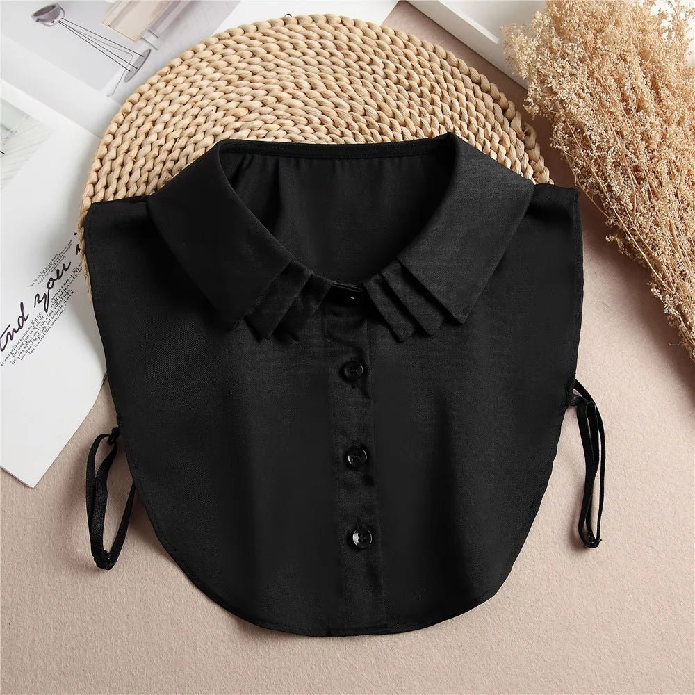 Fashion 2025 Front Tie White Fake Collar for Women Stand Detachable Collar Fake Girls Vintage Lace Ladies False Blouse Collar - Tara's Tiny Treasures