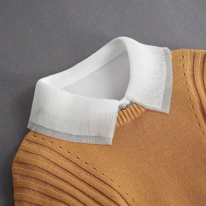 Fashion 2025 Front Tie White Fake Collar for Women Stand Detachable Collar Fake Girls Vintage Lace Ladies False Blouse Collar - Tara's Tiny Treasures
