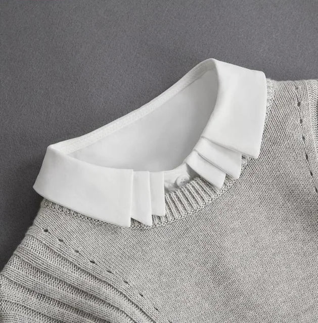 Fashion 2025 Front Tie White Fake Collar for Women Stand Detachable Collar Fake Girls Vintage Lace Ladies False Blouse Collar - Tara's Tiny Treasures