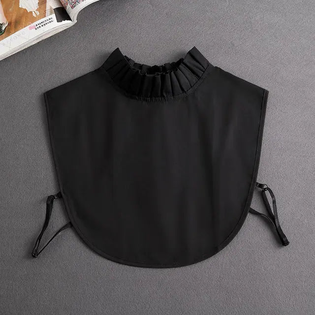 Fashion 2025 Front Tie White Fake Collar for Women Stand Detachable Collar Fake Girls Vintage Lace Ladies False Blouse Collar - Tara's Tiny Treasures