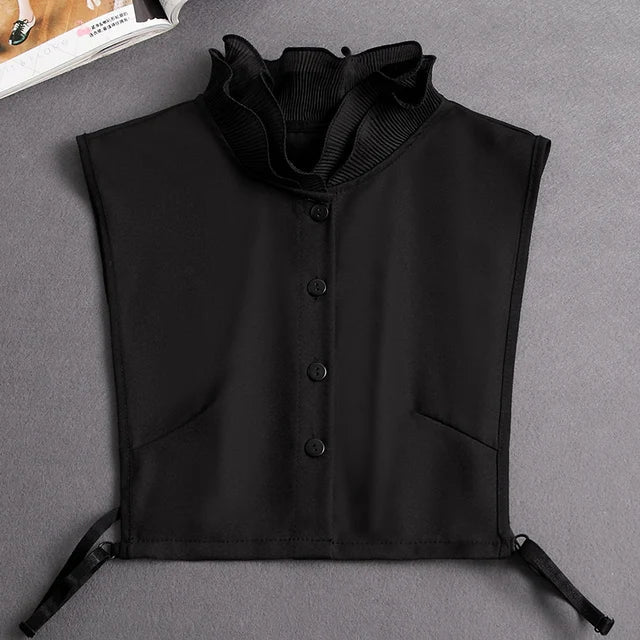 Fashion 2025 Front Tie White Fake Collar for Women Stand Detachable Collar Fake Girls Vintage Lace Ladies False Blouse Collar - Tara's Tiny Treasures