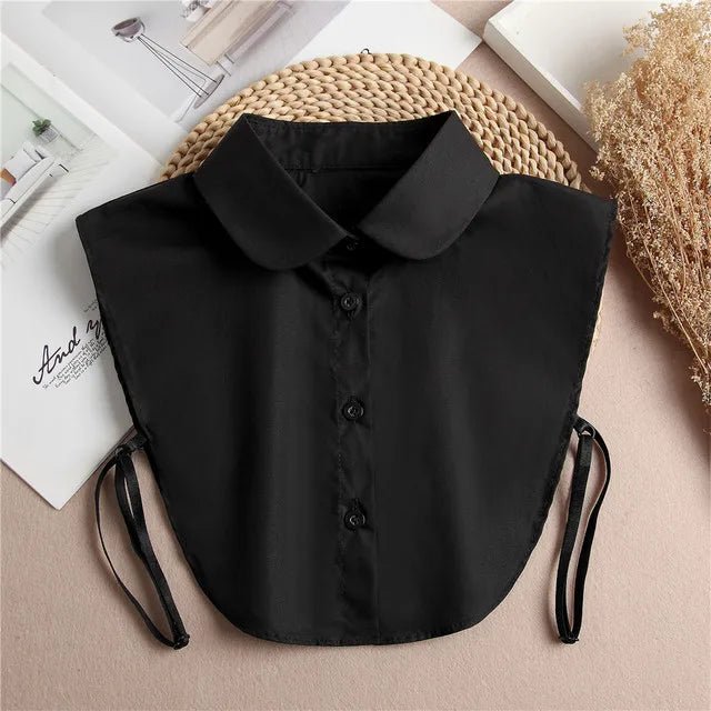 Fashion 2025 Front Tie White Fake Collar for Women Stand Detachable Collar Fake Girls Vintage Lace Ladies False Blouse Collar - Tara's Tiny Treasures