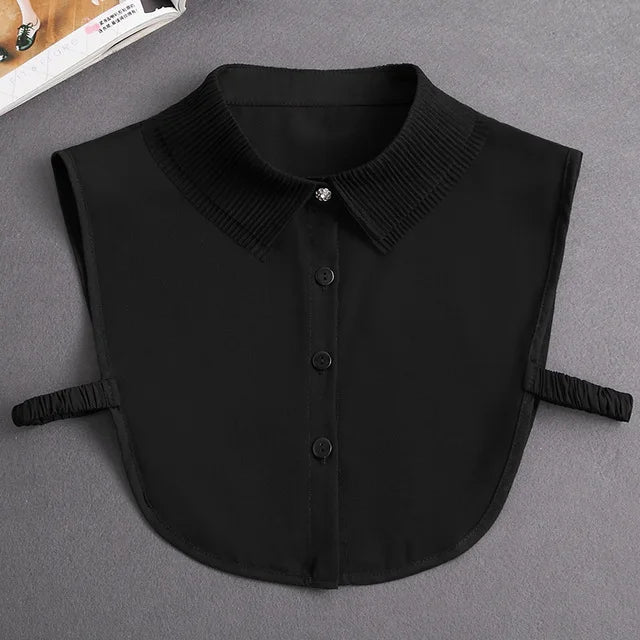 Fashion 2025 Front Tie White Fake Collar for Women Stand Detachable Collar Fake Girls Vintage Lace Ladies False Blouse Collar - Tara's Tiny Treasures