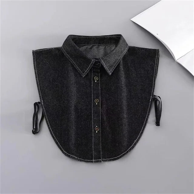 Fashion 2025 Front Tie White Fake Collar for Women Stand Detachable Collar Fake Girls Vintage Lace Ladies False Blouse Collar - Tara's Tiny Treasures