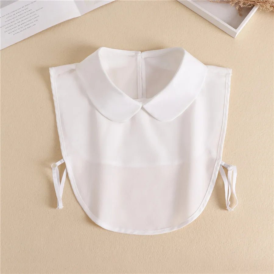 Fashion 2025 Front Tie White Fake Collar for Women Stand Detachable Collar Fake Girls Vintage Lace Ladies False Blouse Collar - Tara's Tiny Treasures
