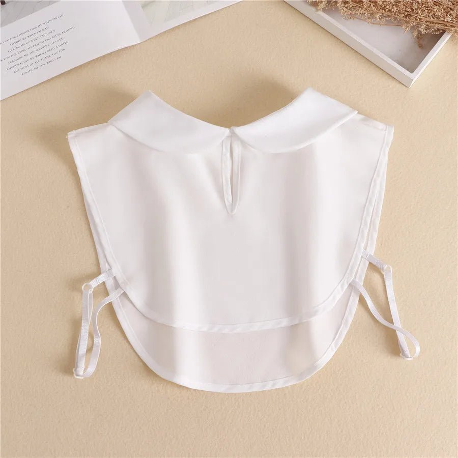 Fashion 2025 Front Tie White Fake Collar for Women Stand Detachable Collar Fake Girls Vintage Lace Ladies False Blouse Collar - Tara's Tiny Treasures