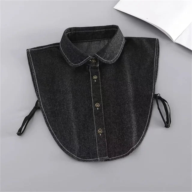 Fashion 2025 Front Tie White Fake Collar for Women Stand Detachable Collar Fake Girls Vintage Lace Ladies False Blouse Collar - Tara's Tiny Treasures