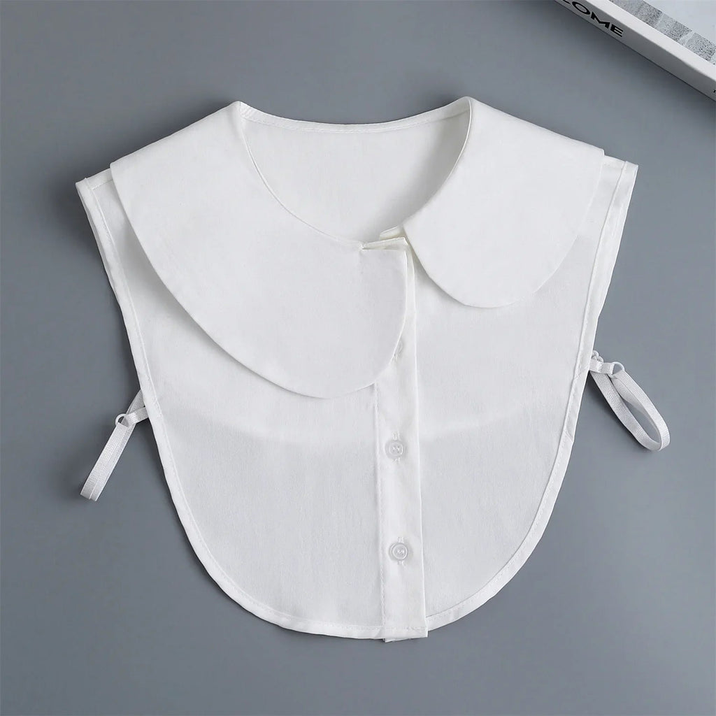 Fashion 2025 Front Tie White Fake Collar for Women Stand Detachable Collar Fake Girls Vintage Lace Ladies False Blouse Collar - Tara's Tiny Treasures