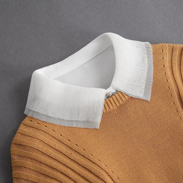 Fashion 2025 Front Tie White Fake Collar for Women Stand Detachable Collar Fake Girls Vintage Lace Ladies False Blouse Collar - Tara's Tiny Treasures