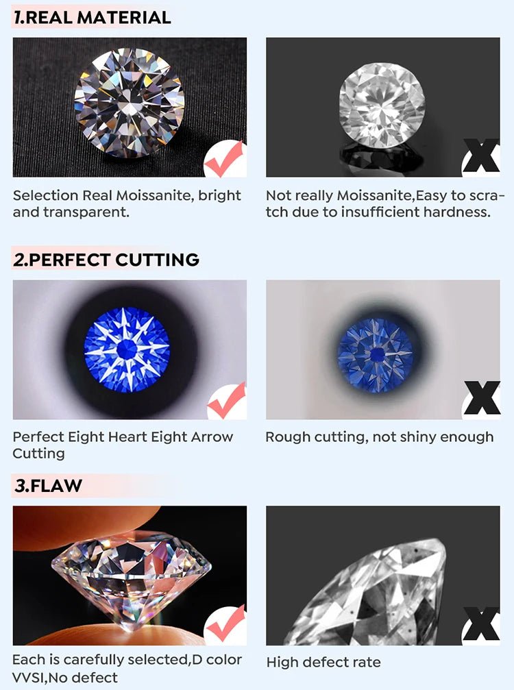 Fashion Classic Real 1-2ct Moissanite Diamond Rings for Women Wedding 925 Sterling Silver Designer Luxury Fine Jewelry - Tara's Tiny Treasures