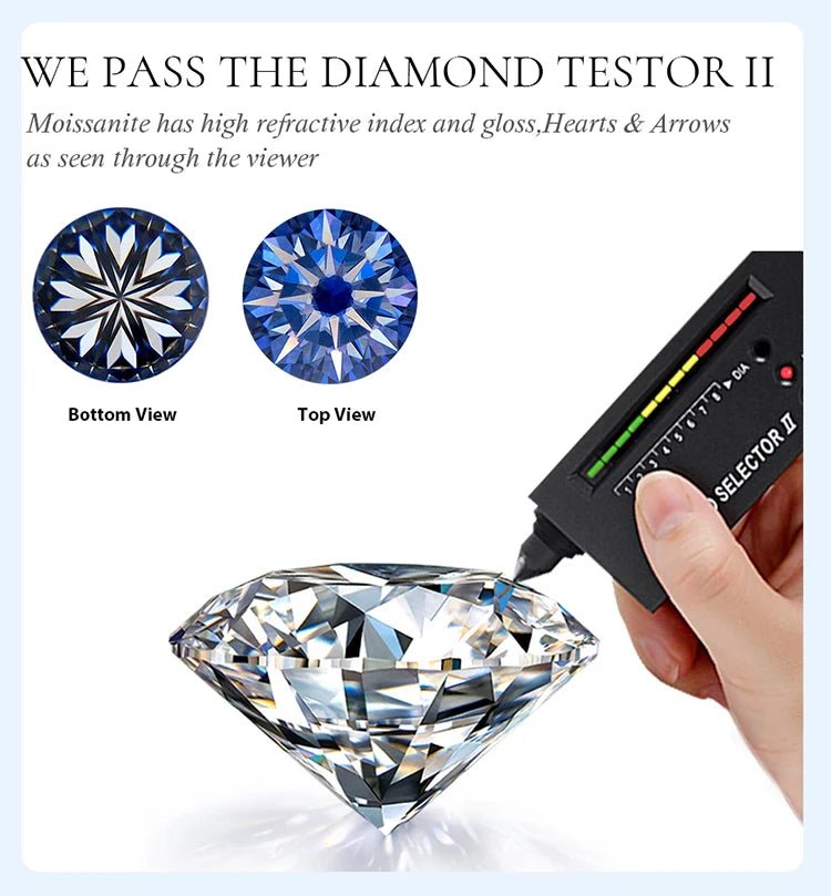 Fashion Classic Real 1-2ct Moissanite Diamond Rings for Women Wedding 925 Sterling Silver Designer Luxury Fine Jewelry - Tara's Tiny Treasures