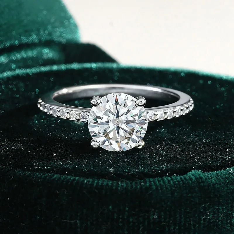 Fashion Classic Real 1-2ct Moissanite Diamond Rings for Women Wedding 925 Sterling Silver Designer Luxury Fine Jewelry - Tara's Tiny Treasures