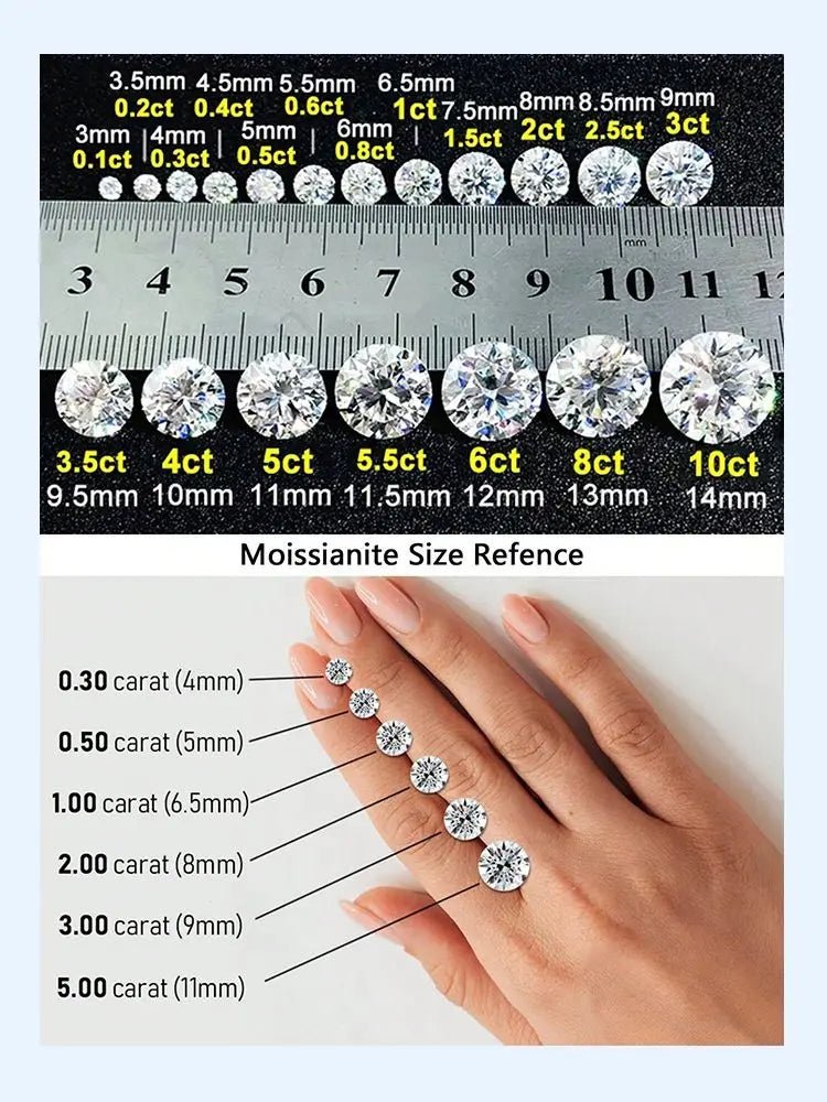 Fashion Classic Real 1-2ct Moissanite Diamond Rings for Women Wedding 925 Sterling Silver Designer Luxury Fine Jewelry - Tara's Tiny Treasures