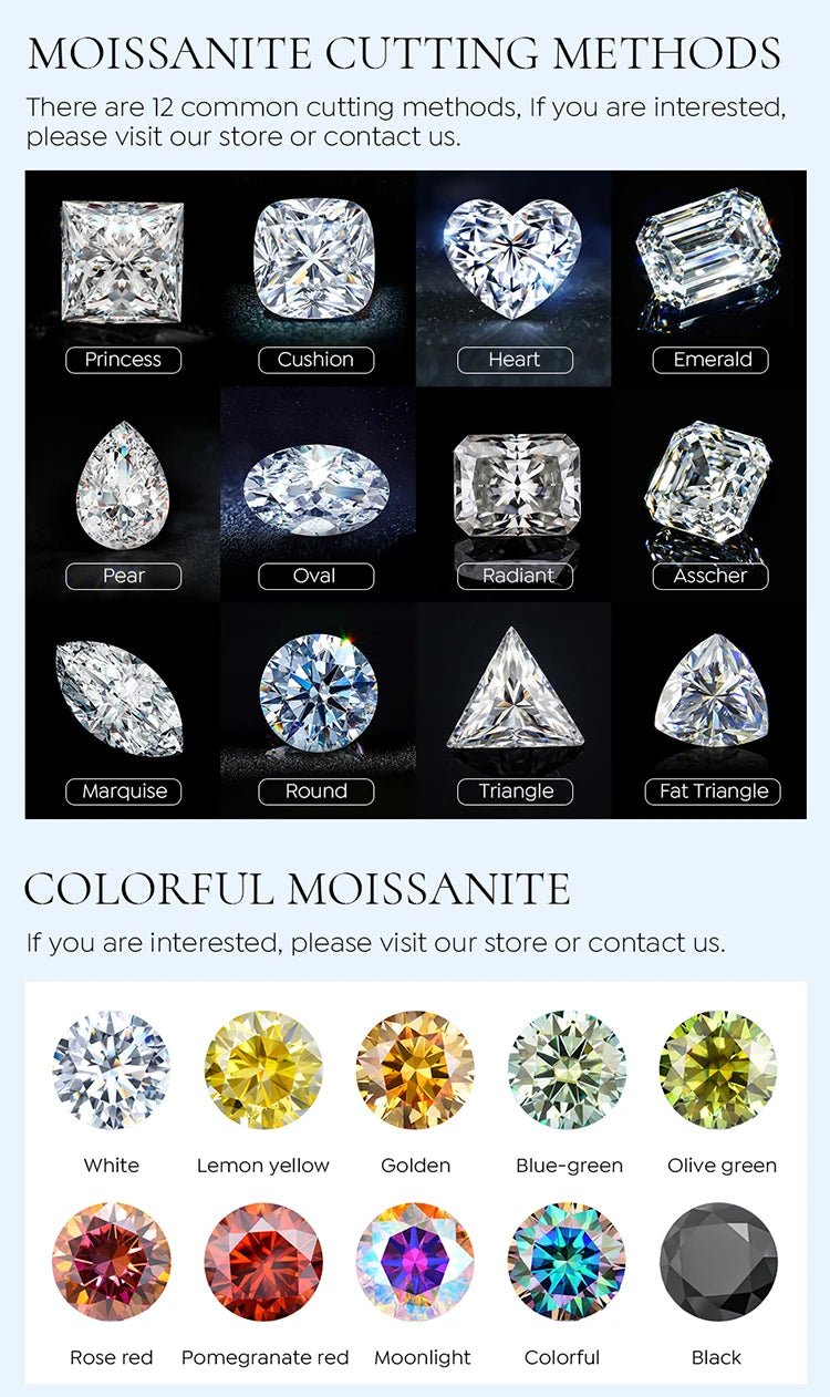 Fashion Classic Real 1-2ct Moissanite Diamond Rings for Women Wedding 925 Sterling Silver Designer Luxury Fine Jewelry - Tara's Tiny Treasures