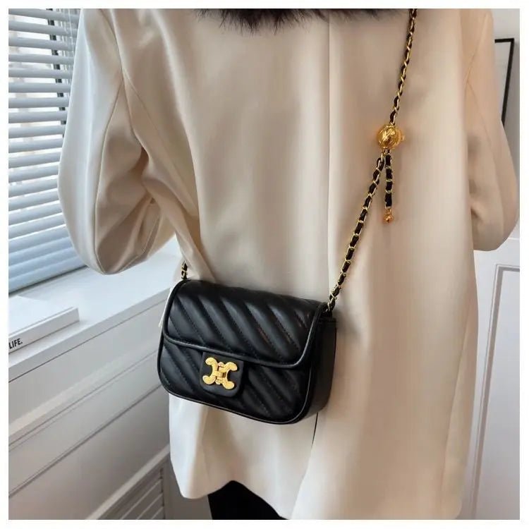 Fashion Explosions Green Fairy Rhombus Small Fragrance Chain Shoulder Messenger Bag Niche High Quality Joker Handbag Handbags - Tara's Tiny Treasures