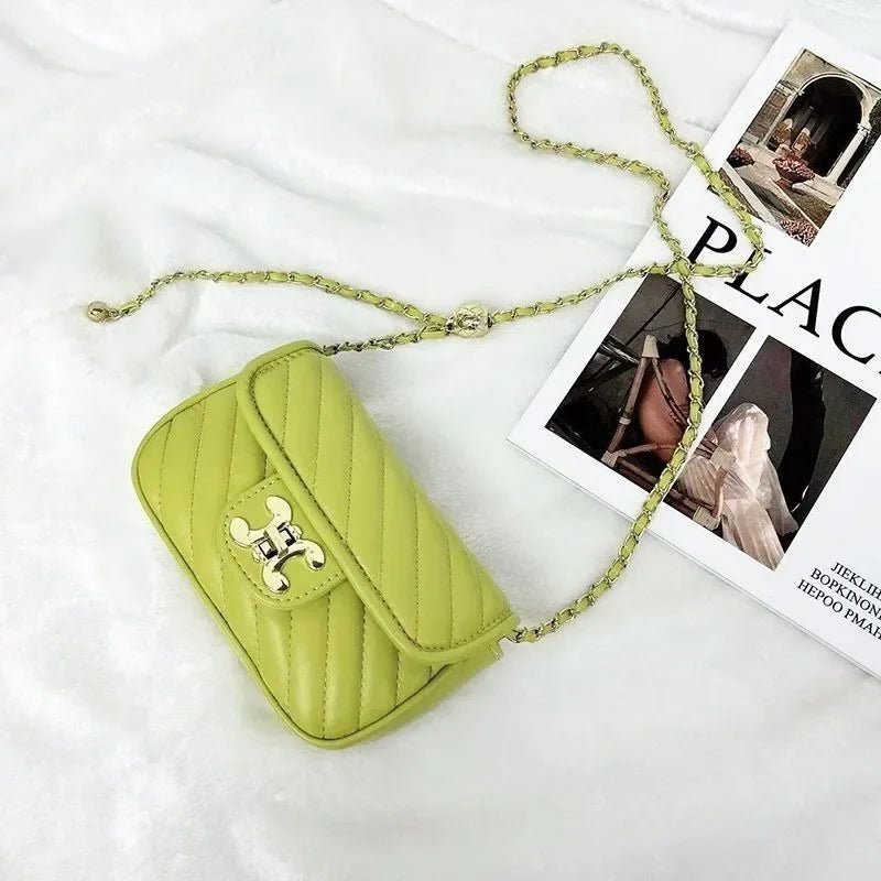 Fashion Explosions Green Fairy Rhombus Small Fragrance Chain Shoulder Messenger Bag Niche High Quality Joker Handbag Handbags - Tara's Tiny Treasures