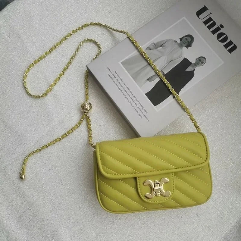 Fashion Explosions Green Fairy Rhombus Small Fragrance Chain Shoulder Messenger Bag Niche High Quality Joker Handbag Handbags - Tara's Tiny Treasures