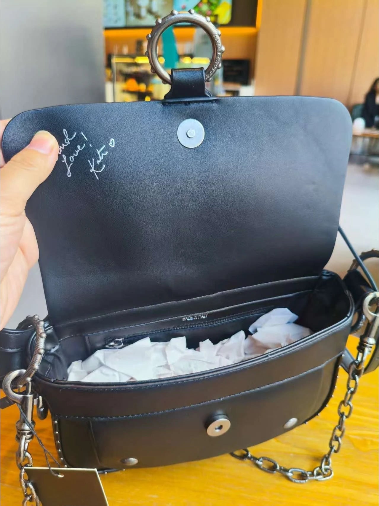 Fashion rivet chain small square bag - Women's crossbody bag with shoulder strap. New trendy street style bag with rivets. - Tara's Tiny Treasures