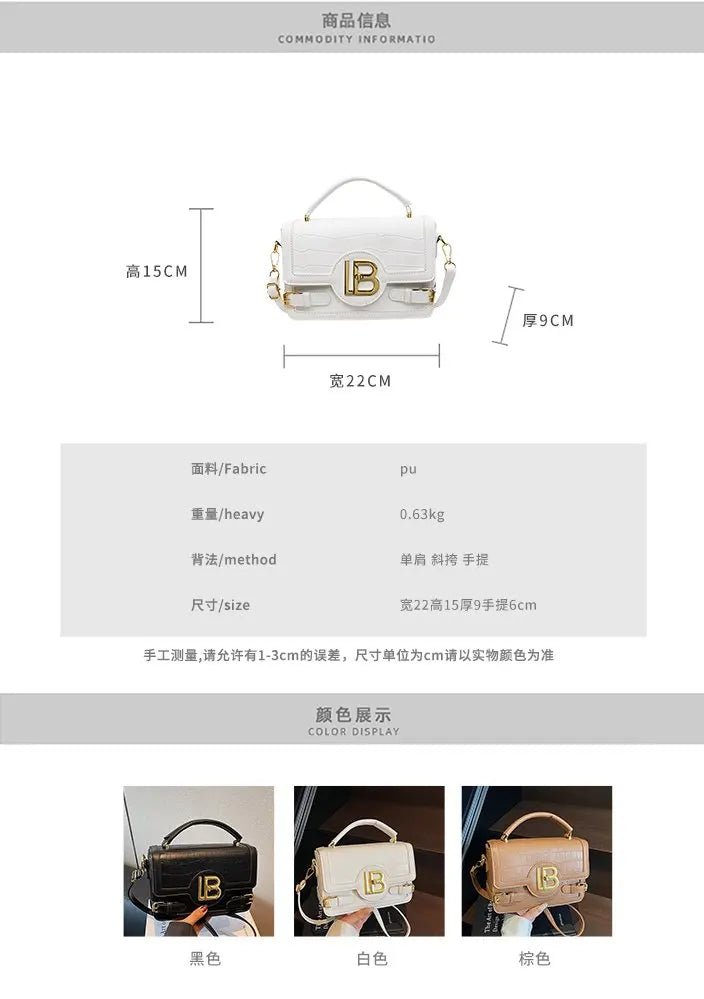 Fashionable Leather Women's Shoulder Bag Luxury Brand Famous Designer Elegant Classic Elegant Lining Vintage Bag - Tara's Tiny Treasures
