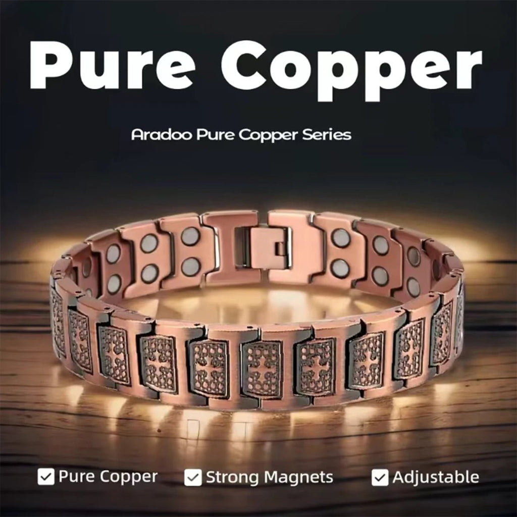 Fashionable Retro Style Cross-shaped Full Magnetic Copper Bracelet, Dark Ghost Magnetic Stone Bracelet, Halloween/Christmas Jewe - Tara's Tiny Treasures