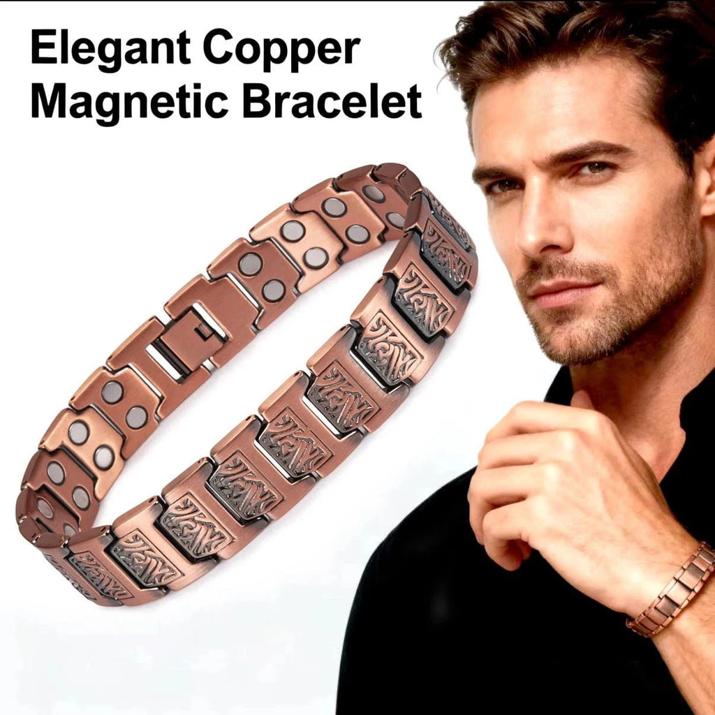 Fashionable Retro Style Cross-shaped Full Magnetic Copper Bracelet, Dark Ghost Magnetic Stone Bracelet, Halloween/Christmas Jewe - Tara's Tiny Treasures