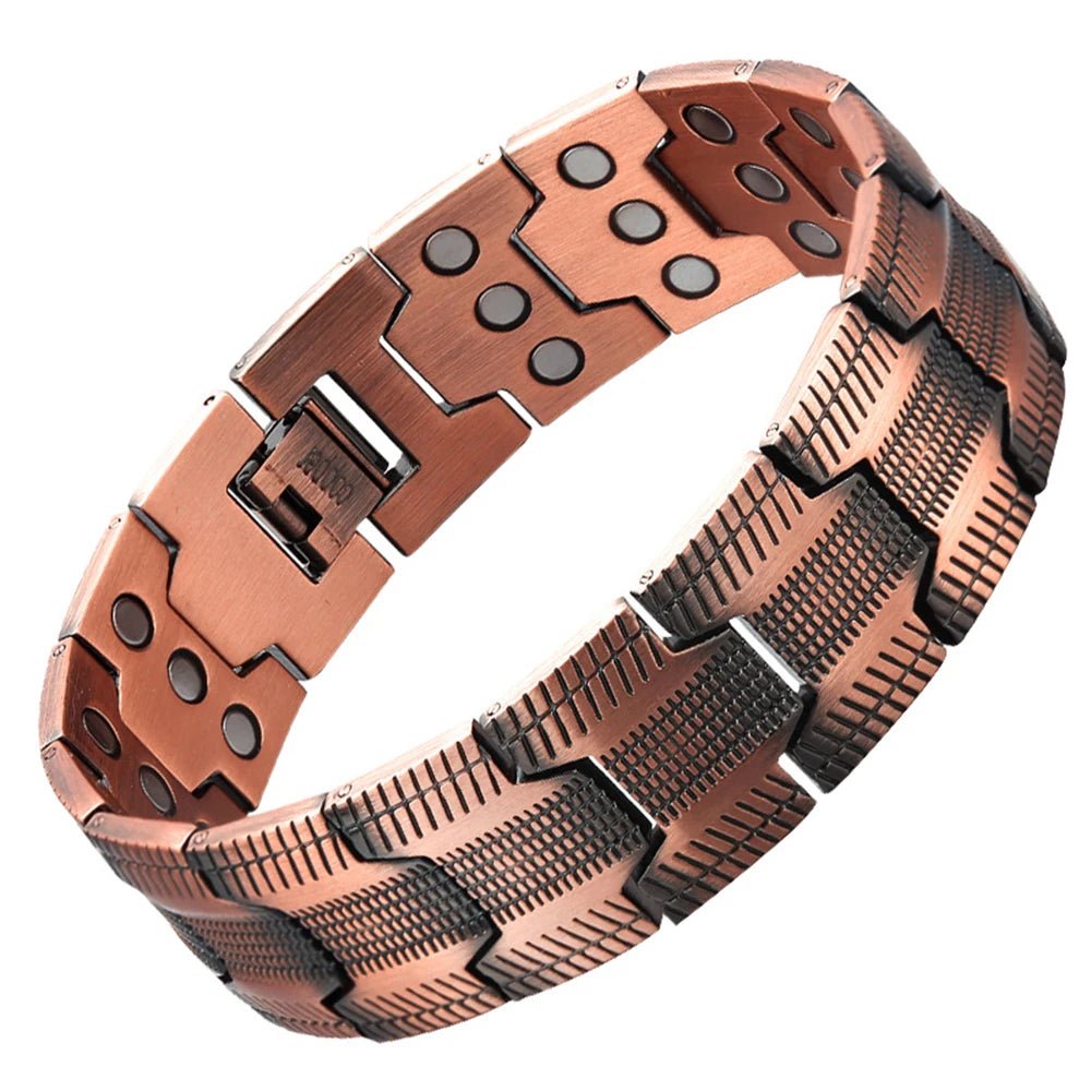Fashionable Retro Style Cross-shaped Full Magnetic Copper Bracelet, Dark Ghost Magnetic Stone Bracelet, Halloween/Christmas Jewe - Tara's Tiny Treasures