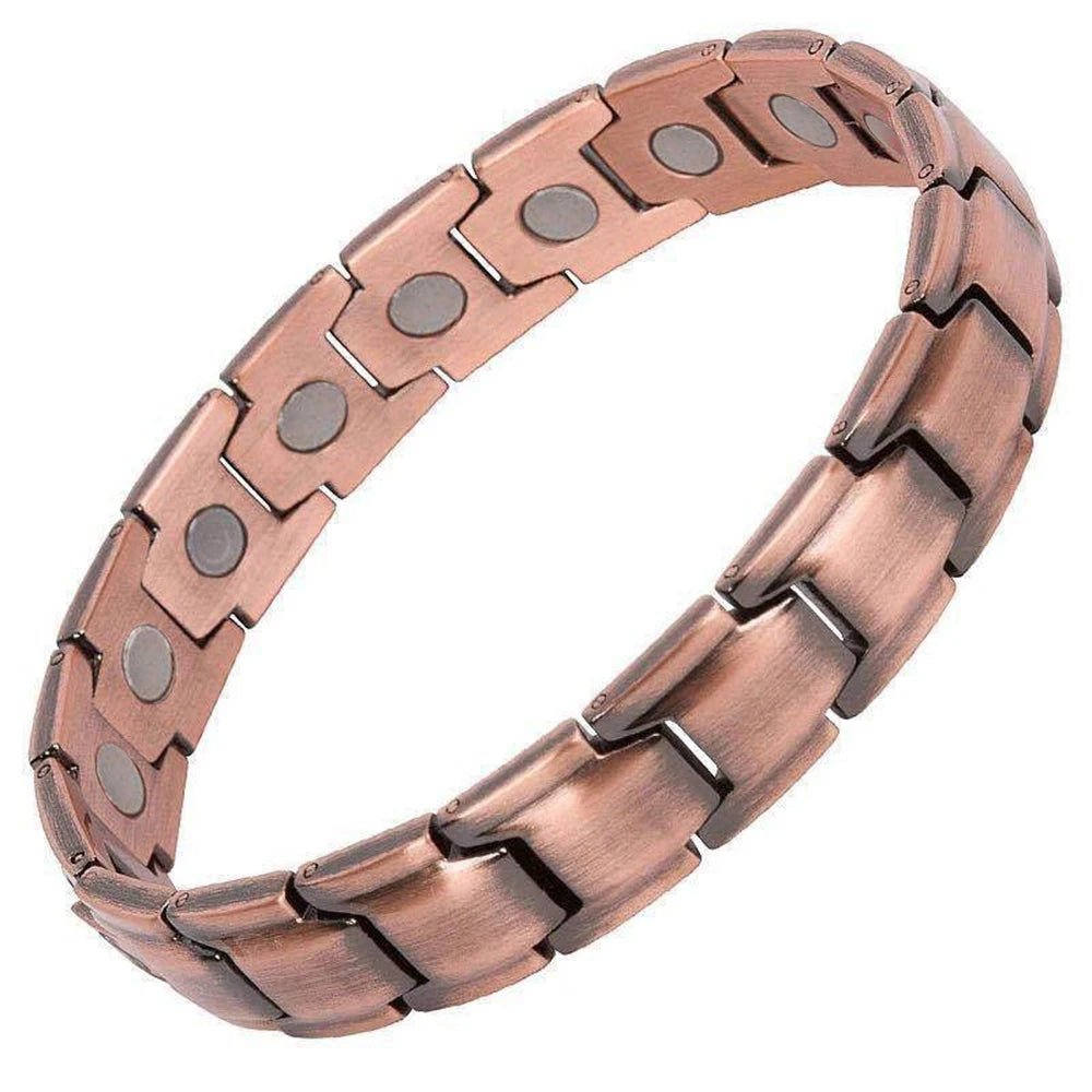 Fashionable Retro Style Cross-shaped Full Magnetic Copper Bracelet, Dark Ghost Magnetic Stone Bracelet, Halloween/Christmas Jewe - Tara's Tiny Treasures