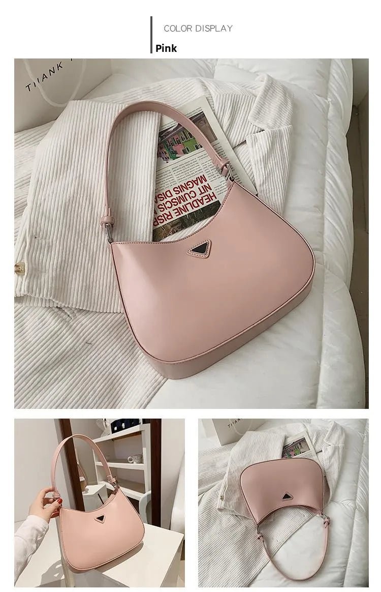 Fashionable White Small Shoulder Bag Women's Bag 2025 New Design Trendy Underarm Bag Soft Korean Style Casual Pure Color - Tara's Tiny Treasures