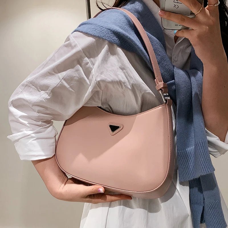 Fashionable White Small Shoulder Bag Women's Bag 2025 New Design Trendy Underarm Bag Soft Korean Style Casual Pure Color - Tara's Tiny Treasures