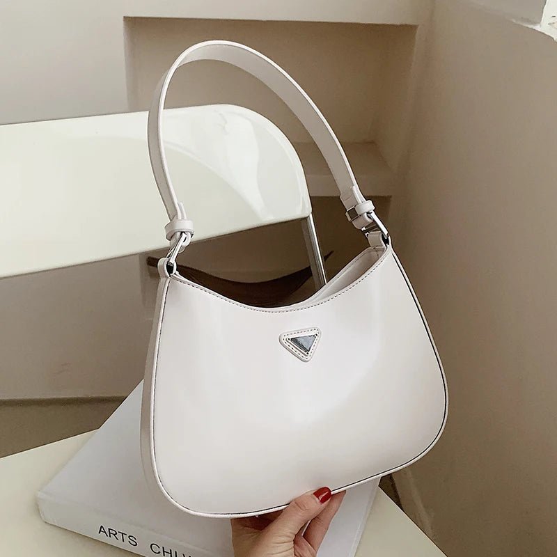 Fashionable White Small Shoulder Bag Women's Bag 2025 New Design Trendy Underarm Bag Soft Korean Style Casual Pure Color - Tara's Tiny Treasures