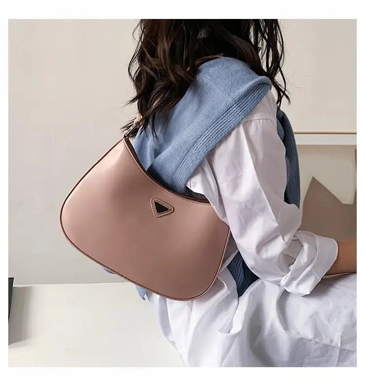 Fashionable White Small Shoulder Bag Women's Bag 2025 New Design Trendy Underarm Bag Soft Korean Style Casual Pure Color - Tara's Tiny Treasures