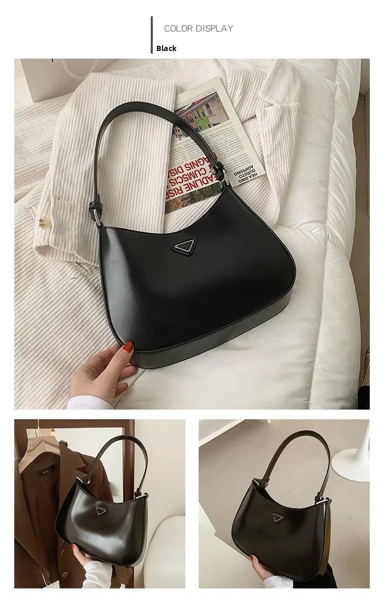 Fashionable White Small Shoulder Bag Women's Bag 2025 New Design Trendy Underarm Bag Soft Korean Style Casual Pure Color - Tara's Tiny Treasures