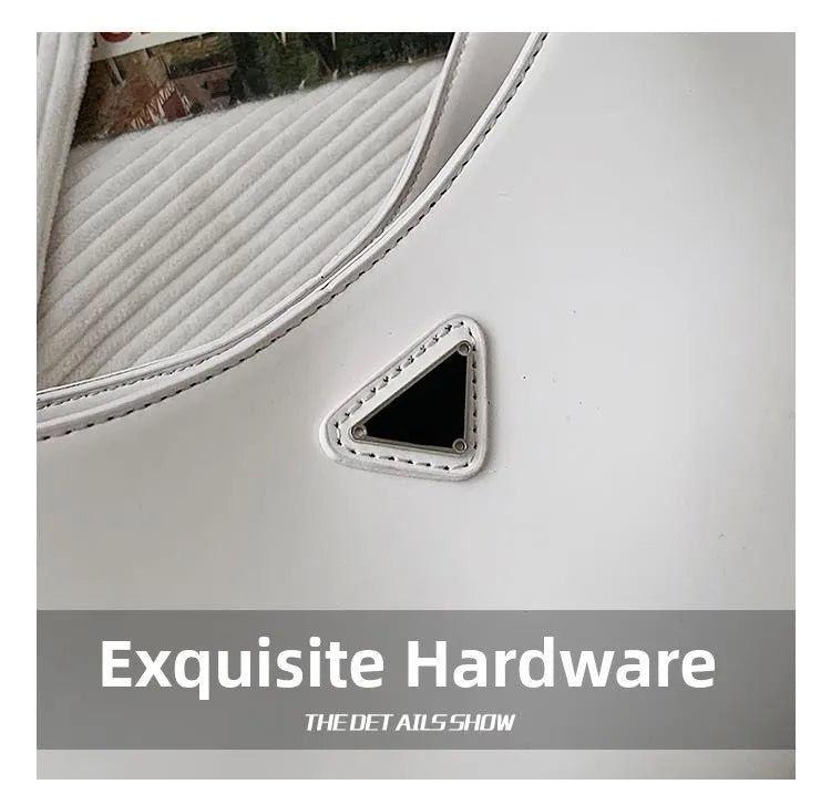 Fashionable White Small Shoulder Bag Women's Bag 2025 New Design Trendy Underarm Bag Soft Korean Style Casual Pure Color - Tara's Tiny Treasures