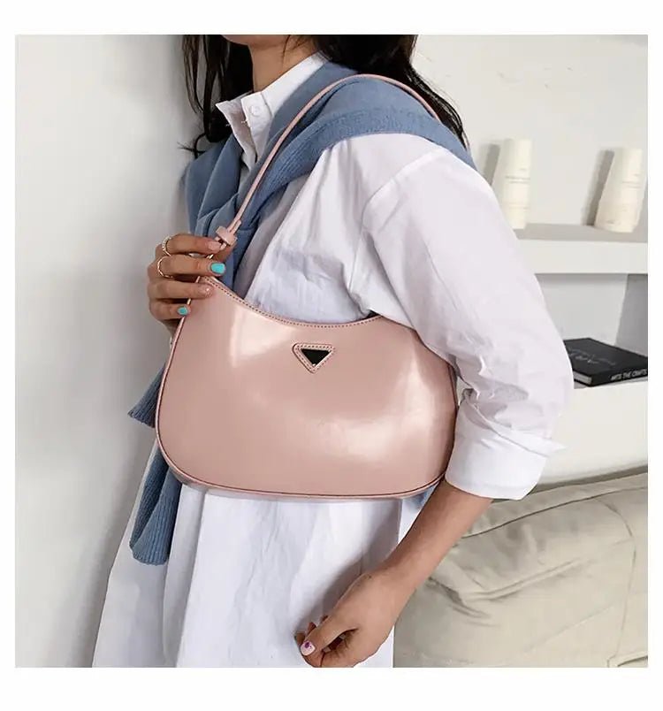 Fashionable White Small Shoulder Bag Women's Bag 2025 New Design Trendy Underarm Bag Soft Korean Style Casual Pure Color - Tara's Tiny Treasures
