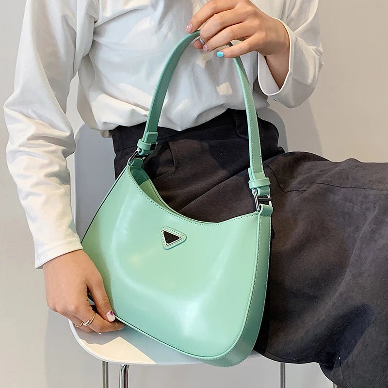 Fashionable White Small Shoulder Bag Women's Bag 2025 New Design Trendy Underarm Bag Soft Korean Style Casual Pure Color - Tara's Tiny Treasures