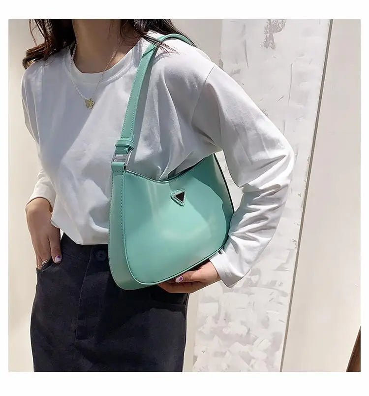 Fashionable White Small Shoulder Bag Women's Bag 2025 New Design Trendy Underarm Bag Soft Korean Style Casual Pure Color - Tara's Tiny Treasures
