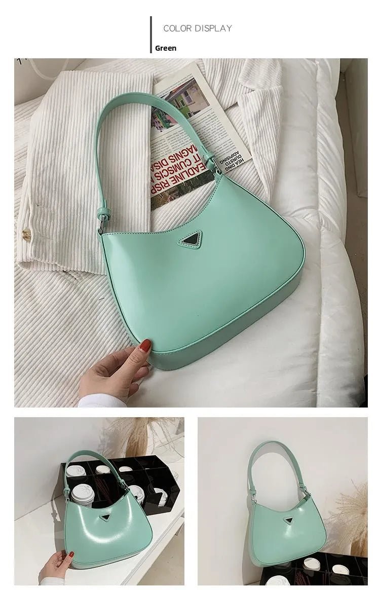 Fashionable White Small Shoulder Bag Women's Bag 2025 New Design Trendy Underarm Bag Soft Korean Style Casual Pure Color - Tara's Tiny Treasures