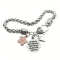 Flower Heart Bible Verse Charm Bracelet Antique Silver Plated Twisted Chain Bracelets Inspirational Christian Jewelry - Tara's Tiny Treasures