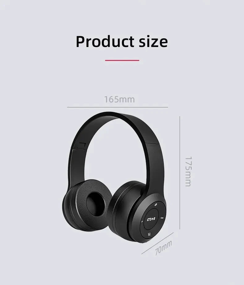 Fone Wireless Bluetooth Headphones HIFI Stereo Foldable P47 Earphones Kid Helmet Gift With Microphone Support SD Card For iPhone - Tara's Tiny Treasures
