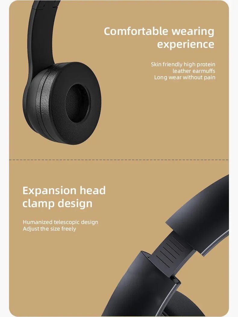 Fone Wireless Bluetooth Headphones HIFI Stereo Foldable P47 Earphones Kid Helmet Gift With Microphone Support SD Card For iPhone - Tara's Tiny Treasures