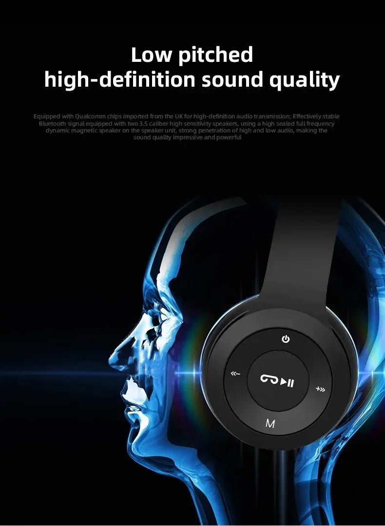 Fone Wireless Bluetooth Headphones HIFI Stereo Foldable P47 Earphones Kid Helmet Gift With Microphone Support SD Card For iPhone - Tara's Tiny Treasures