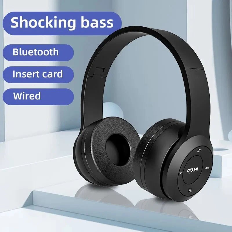 Fone Wireless Bluetooth Headphones HIFI Stereo Foldable P47 Earphones Kid Helmet Gift With Microphone Support SD Card For iPhone - Tara's Tiny Treasures