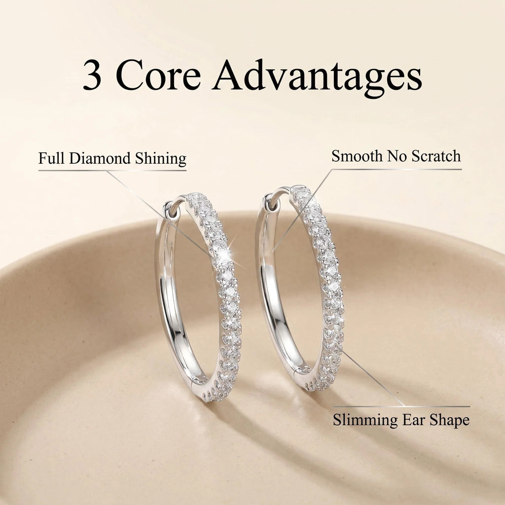 Full Diamond Moissanite S925 Sterling Silver Light Luxury French High-end Earrings Versatile Affordable Fashion Luxury Jewelry - Tara's Tiny Treasures