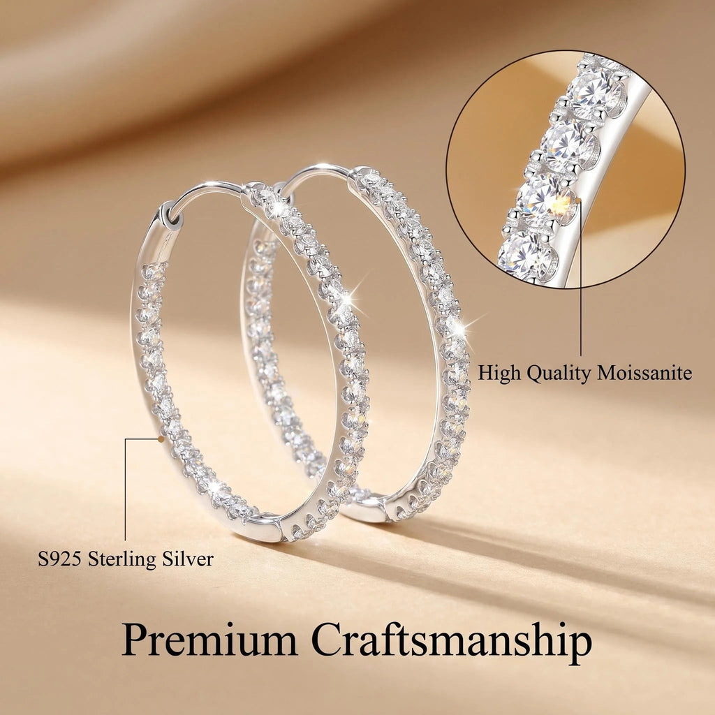 Full Diamond Moissanite S925 Sterling Silver Light Luxury French High-end Earrings Versatile Affordable Fashion Luxury Jewelry - Tara's Tiny Treasures
